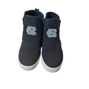FOCO UNC Tar Heels Womens 8 Navy Blue High Top Sneaker Boots Zip Up NCAA